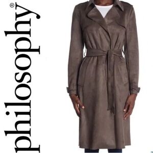 Philosophy Faux Suede Trench Coat